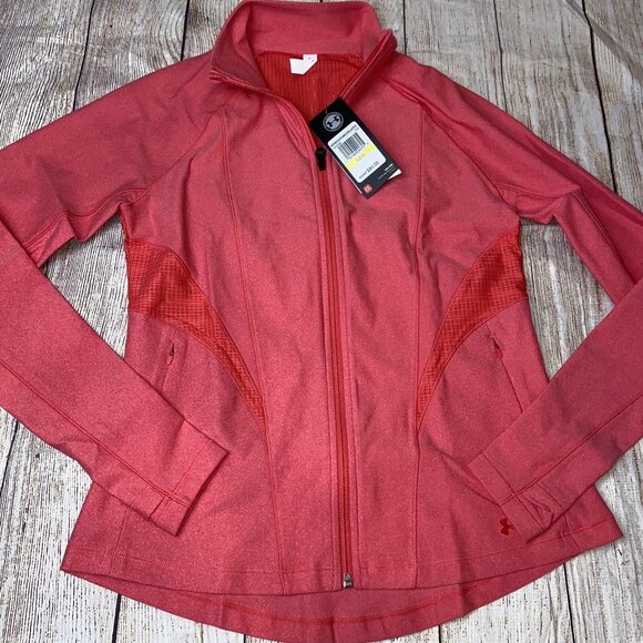 Under Armour Women’s Medium Fitted Vented Track Jacket Gala Pink NEW - Picture 1 of 3
